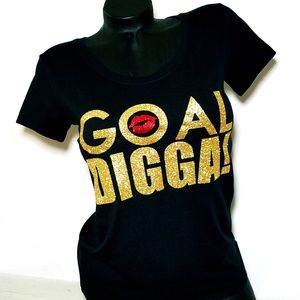 Goal Digga with Lips Fitted Spandex Tee.